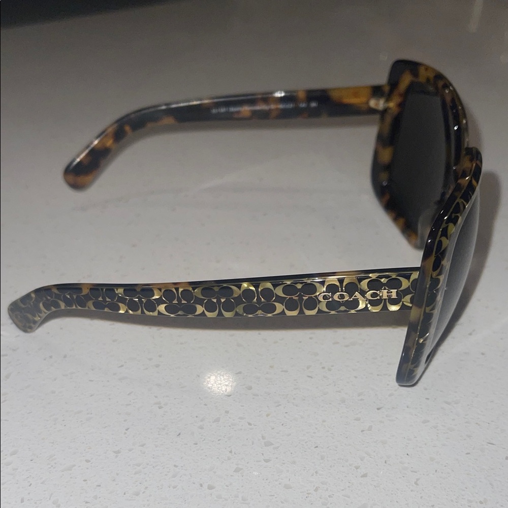 Coach Black and Gold Patterned Sunglasses - Picture 5 of 12